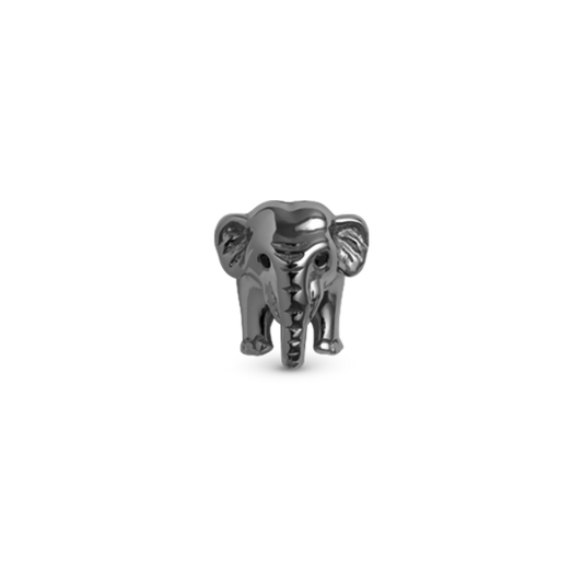 Elephant m 2 sorte safirer sort rutheniu Charms til læderarmbånd - CHRISTINA