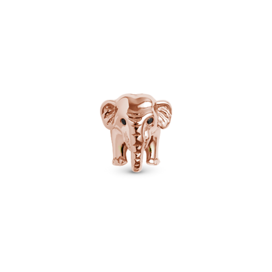 Elephant m 2 sorte safirer rosa forgyldt Charms til læderarmbånd - CHRISTINA